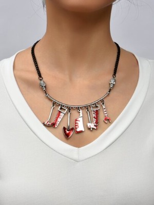 Halloween Hand Tool Pendant Necklace