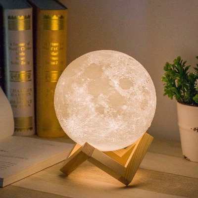 Mydethun Moon Lamp Moon Light Night Light for Kids Gift for Women USB Charging and Touch Control Brightness 3D Printed Warm and Cool White Lunar Lamp(5.9 inches)