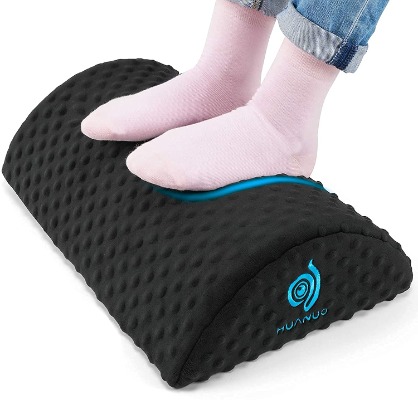 HUANUO Ergonomic Desk Foot Rest, Footrest Under Desk with Velvet  Mesh Covers, Suitable for Travel in Home Office (Cushion)