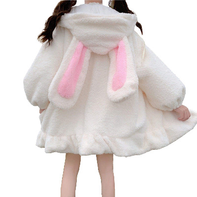 YEMOCILE Damen Cute Bunny Ear Langarm Fuzzy Fluffy Rabbit Tops Sweatshirt Hoodie Jacke Mäntel