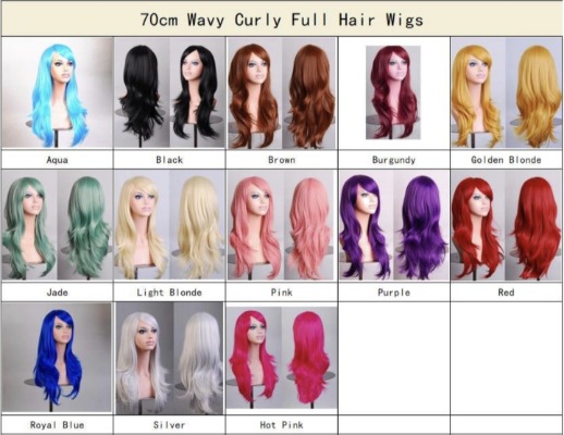 70cm Wavy Curly Sleek Full Hair Lady Wigs W Side Bangs Cosplay | Etsy