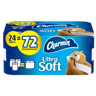 Charmin Ultra Soft Toilet Paper, 24 Triple Roll Bath Tissue, 198 Sheets Per Roll