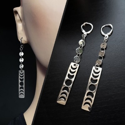 Moon Phases Elegant Dangling Earrings Gothic Boho Moon | Etsy