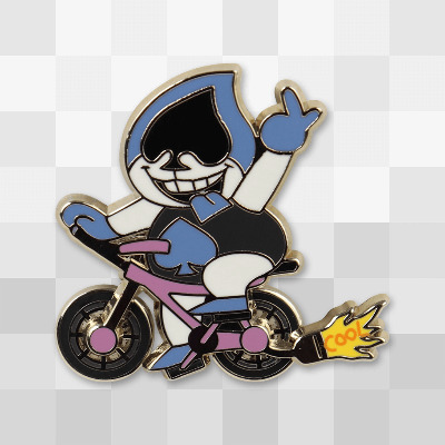 Cool Bike Lancer Spinning Enamel Pin