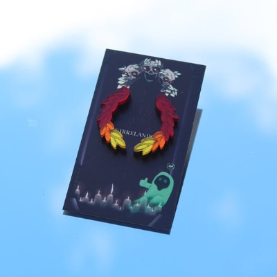 Gamer Earring  Hades Laurel Stud  Mirrored Acrylic & Wood  | Etsy Canada