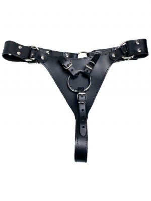 Leder-Strap-on Dildo-Harness WOMAN diskret kaufen  | Spexter.com 