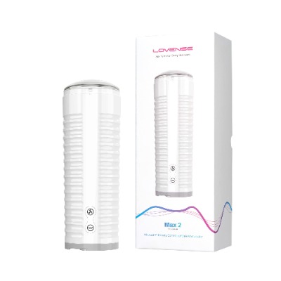 LOVENSE Max 2 Male Masturbator Sucking Toys, Automatic Vibrating Masturbator Cup with 360 Degree Contractions, Realistic Pocket Pussy for Men, Flesh Lightsex Toy Male, Better Use with Lube