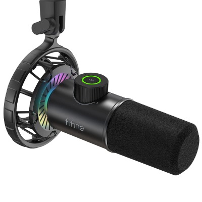 USB Gaming Microphone, FIFINE RGB Dynamic Mic for PC, with Tap-to-Mute Button, Plug  Play Cardioid Mic with Headphone Jack for Streaming, Podcast, Twitch, YouTube, Discord- K658
