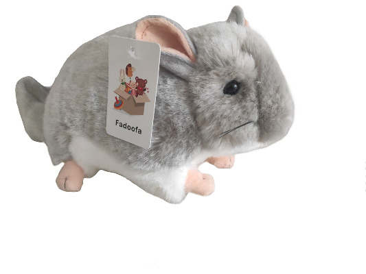 FADOOFA Realistic Plush Chinchilla Toy, 15.5" Cute Chubby Chinchilla Children's Plush Stuffed Animal Toy