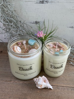 Beach Crystal Candles Handmade  Soy Candle  Ocean Candle  | Etsy