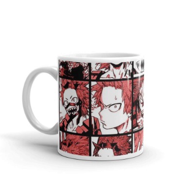 BNHA Kirishima Collage. 11 Oz Coffee Mugs with Easy-Grip Handle, Suitable for Hot and Cold Drinks. Can Be Used for Home and Office
