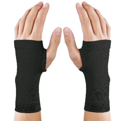 MGANG Wrist Support Sleeves, 1 Pair Wrist Compression Gloves for Unisex, 20-30 mmHg Wrist Brace Support for Carpal Tunnel, RSI, Tendonitis, Sprains, HandInstability, Pain Relief, Black M