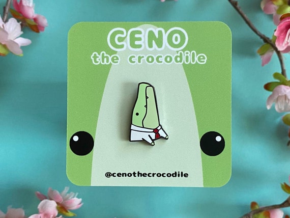 Ceno the Crocodile Enamel Pin  Working Crocodile Pin  | Etsy