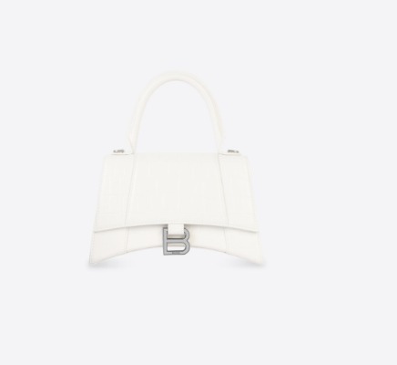 WOMEN'S HOURGLASS SMALL HANDBAG IN WHITE