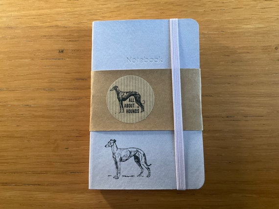 Greyhound Whippet Print A6 Lined Faux Leather Notebook | Etsy UK