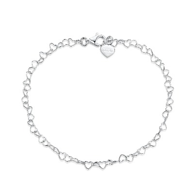 Amberta Women's 925 Sterling Silver Heart Bracelet
