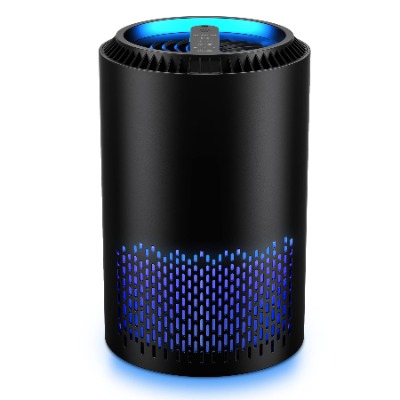 Air Purifiers POMORON Air Purifier for Bedroom HEPA Air Filter for Smoke Pollen Dander Hair 22dB Quiet Air Cleaner for Home, Bedroom, Living Room, Kitchen - Black