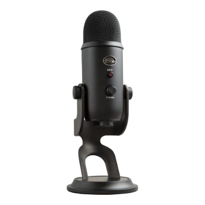 Blue Yeti USB Mic for Recording and Streaming on PC and Mac, Blue VO!CE effects, 4 Pickup Patterns, Headphone Output and Volume Control, Mic Gain Control, Adjustable Stand, Plug and Play – Blackout