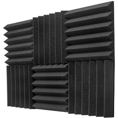 JBER 6 Pack Charcoal Akoestische Panelen Studio Foam Wiggen Brandwerende Geluiddichte Padding Wandpanelen 2 "X 12" X 12"