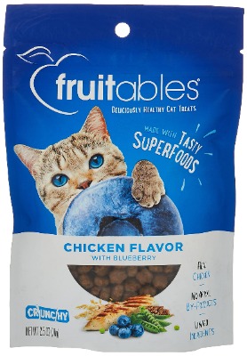 Fruitables Crunchy Cat Treats | Healthy Cat Treats with Limited Ingredients | Low Calorie | 2.5 Ounces
