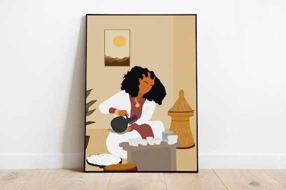 Digital Eritrea Girl Coffee Art Eritrea Art Digital Art | Etsy Canada