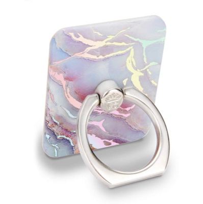 Velvet Caviar Cell Phone Ring Holder - Finger Ring & Stand - Improves Phone Grip Compatible with iPhone, Galaxy and Most Cases (Except Silicone/Leather) - Moonstone Holographic Pink Blue Marble