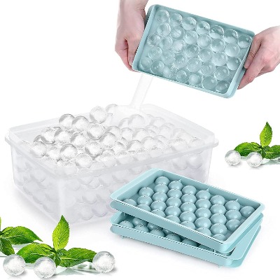 Round Ice Cube Tray Set of 2 Pack, Ice Ball Maker Mold for Freezer Mini Circle Ice Cube Tray Making 1 “ for Sphere Ice Chilling Cocktail Whiskey Tea  Coffee