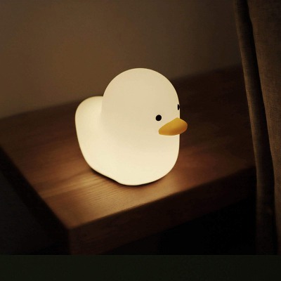 JYDHBDA LED Duck Pet Night Light, Cute Animal Safe Silicone Baby Bedside Lamp with Touch Sensor USB Rechargeable Lamps for Childrens Bedroom Decoration