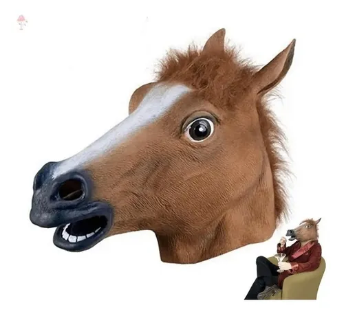 Mascara De Caballo Loco Cafe Latex Fiesta Disfraz Halloween 