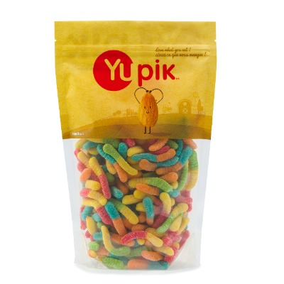 Yupik Candy Neon Worms, Chewy Gummies. 1Kg