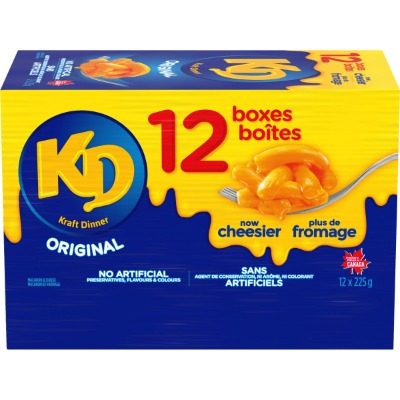 KD Kraft Dinner Original Macaroni & Cheese 225g, Pack of 12