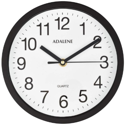 Adalene Small Wall Clocks Battery Operated 8 Inch for Living Room Décor, Modern Decorative Analog Wall Clock Non Ticking, Vintage Black Wall Clock Silent, Small Wall Clock for Bathroom Kitchen Bedroom