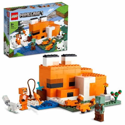 LEGO 21178 Minecraft The Fox Lodge House Animals Toy for Kids 8 Years OldSet with Drowned Zombie