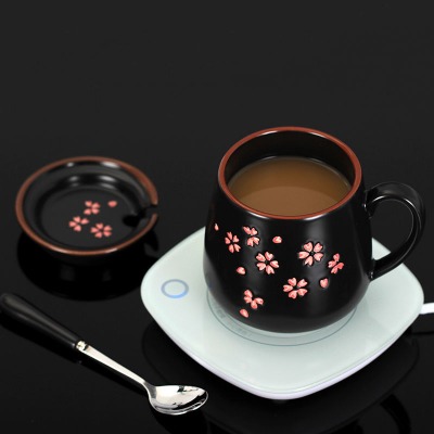 4.15US $ 24% di SCONTO|Tazza Sakura con cucchiaio tazze da caffè in ceramica da 370ml in stile giapponese da tè al latte con porcellana creativa dipinta in oro e manico in oro|Mugs|   - AliExpress