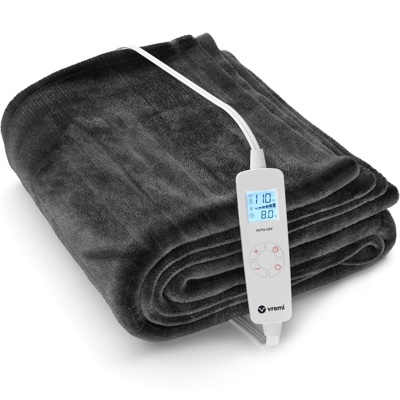 Vremi Electric Blanket - 62 x 84 inches Twin Heated Blanket with 6 Heat and 8 Time Settings - Flannel Fleece - 20 Feet Long Cord, Backlit LCD Remote, Auto Shut Off, Machine Washable