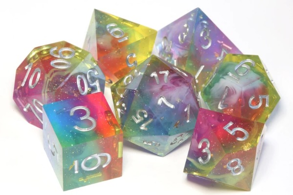 Prismatic Elixir Dice Set Multicolored Sharp Edge Dice Set