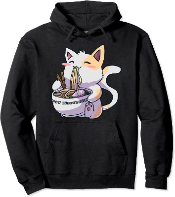 Ramen Anime Kawaii Neko Cat Pullover Hoodie