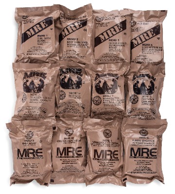 2021 MREs (Meals Ready-to-Eat) Genuine U.S. Military Surplus Assorted Flavor (4-Pack)