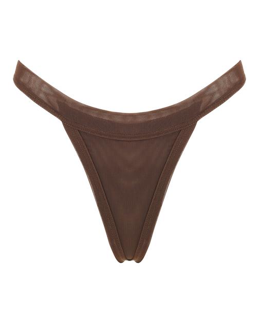 NYLON MESH THONG // ESPRESSO
