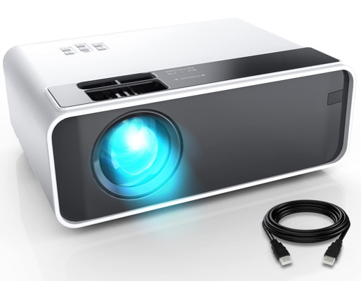 Mini Projector, CiBest Video Projector Outdoor Movie Projector 7500L, LED Portable Home Theater Projector 1080P and 200" Supported, Compatible with PS4, PC via HDMI, VGA, TF, AV and USB…