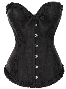Cosplay Plus Size Rococo Overbust Corset Masquerade Overbust Corset Women's Tummy Control Push Up Jacquard Costume Vintage Cosplay Party Plus Size Cor