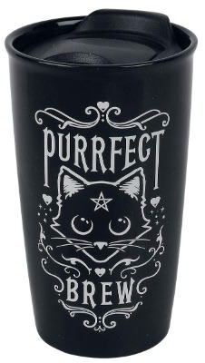 Alchemy Gothic Travel Mug Purrfect Brew Black