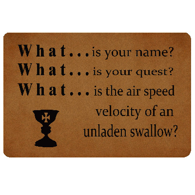 Funny Doormat with Rubber Back -Monty Python and The Holy Grail Doormat Fall Doormat Entrance Way Doormat Non Slip Backing Funny Doormat Indoor Outdoor Rug 23.6"(W) X 15.7"(L)