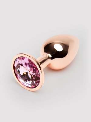 Rear Assets Small Jewelled Rose Gold Metal Butt Plug 1.75 Inch