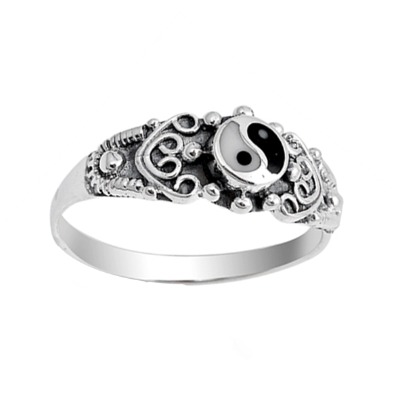 yin yang silver ring