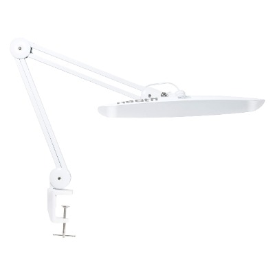 Neatfi XL 2,200 Lumens LED Task Lamp with Clamp, UK Plug, 24W Super Bright Desk Lamp, 117 Pcs SMD LED, 20 Inches Wide Lamp, 4 Level Brightness, Dimmable, Eye-Caring LED Lamp (White)