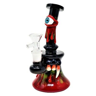 [EXOTIC] 6.5" HALLOWEEN BLACK CYCLOPS VAMPIRE DRACULA GLASS WATER PIPE  | eBay