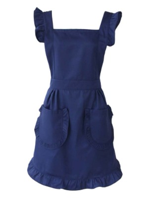 Black Temptation Kitchen Shop Cooking Apron Women Vintage Apron Princess Apron, Dark Blue