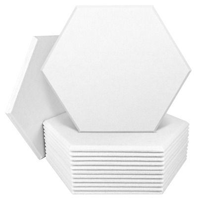 DEKIRU 12 Pack Acoustic Panels Sound Proof Padding, 14 X 13 X 0.4 Inches High Density Sound Proof Foam Panels Used in Home  Offices (White)