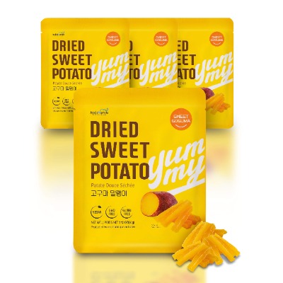 100% Natural Sweet Potato Snacks from South Korea [ 4 PACK ] Healthy Vegan GMO Free Gluten Free Snack for Diets with No Preservatives No Sugar Added l Soft + Chewy 해남 고구마 말랭이 by [Sweet Goguma]